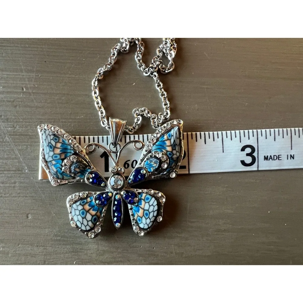 SS Butterfly Necklace Earring Set 22